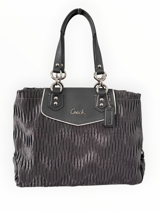 Coach Handbags - Coach 2012 Ashley Gathered Satin Carryall Satchel Silver/Grey NWOT